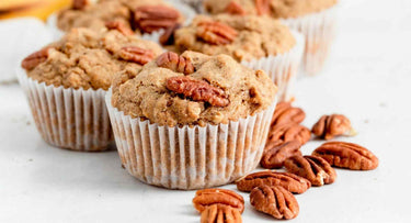 Whole Wheat Pecan Banana Muffins