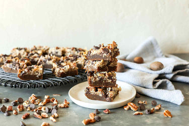 Paleo Gingerbread Pecan Magic Bars