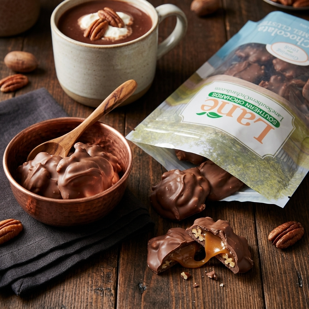 Milk Chocolate Pecan Caramel Clusters