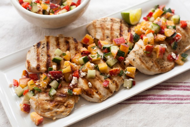 Grilled Chicken with Cucumber Peach Salsa – Lane Southern Orchards