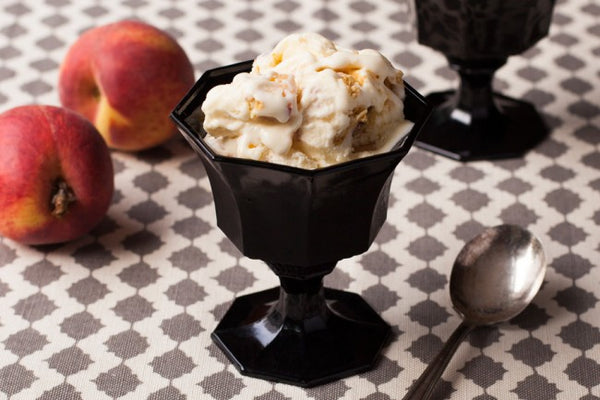 Peach Ice Cream with Amaretto Crunch