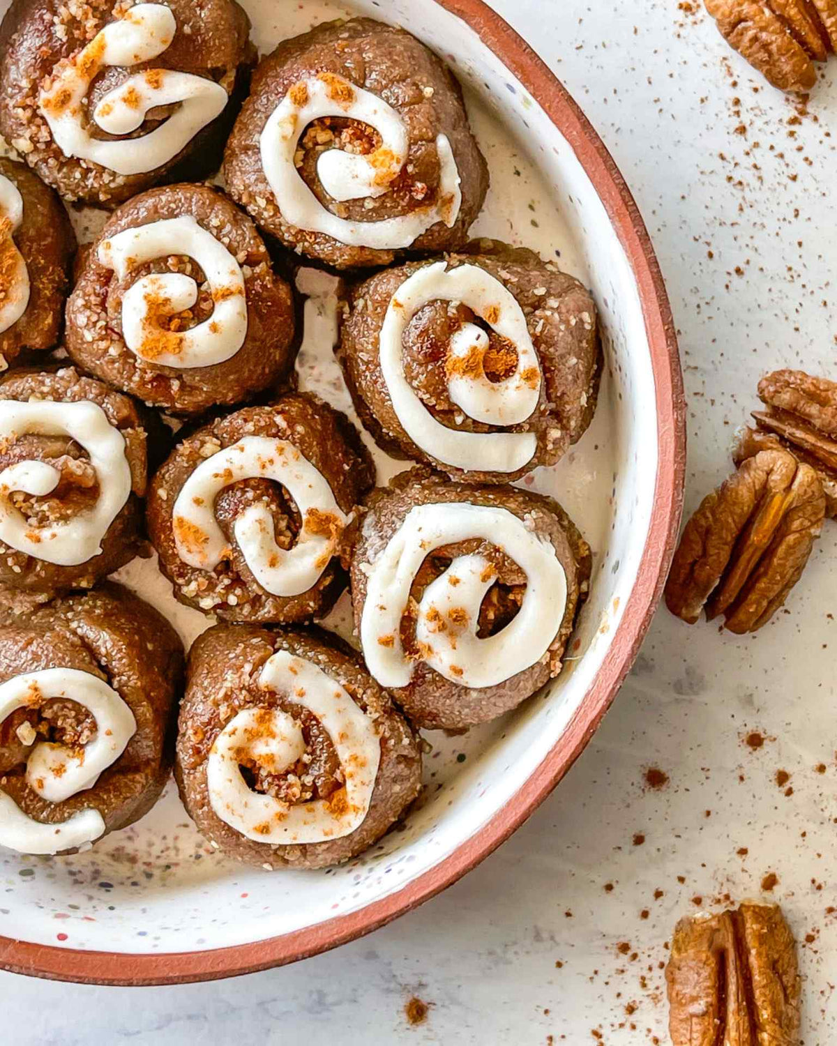 Pecan Cinnamon Roll Dough Bites