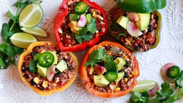 Quinoa and Pecan Stuffed Peppers