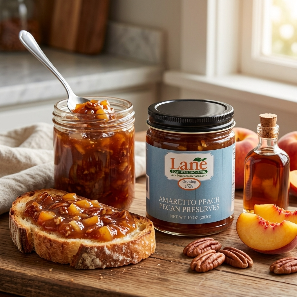 Amaretto Peach Pecan Preserves